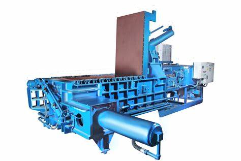 Hydraulic baling press for scrap metal compaction
